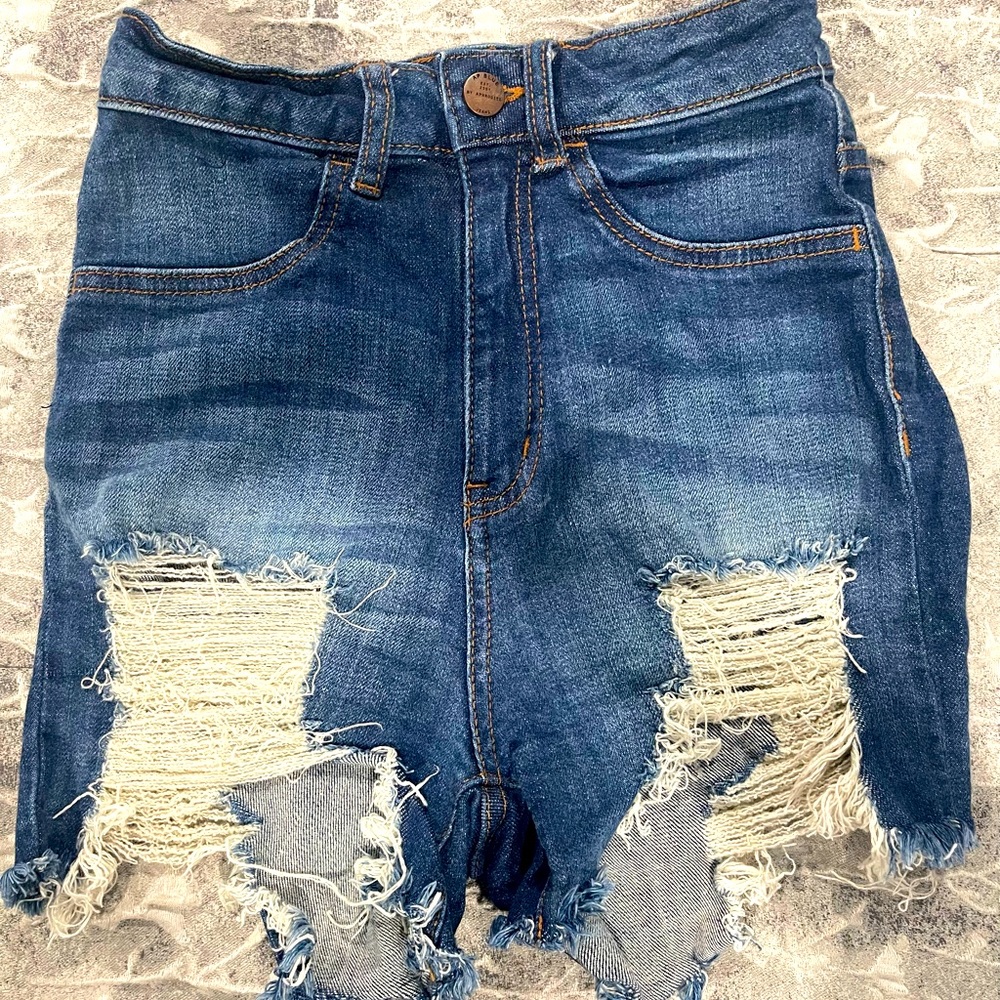 Denim stretch shorts
